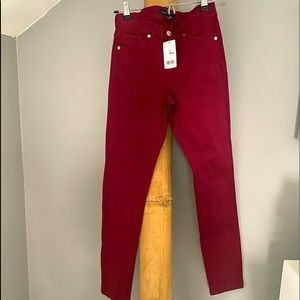 Beautiful Burgundy 5 pocket straight leg jean